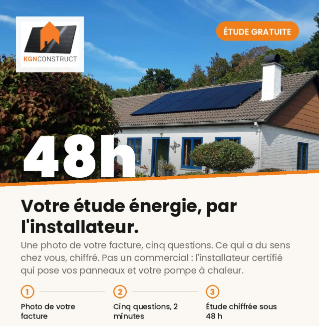 Rénopack KGN Construct : étude énergie gratuite par l’installateur sous 48 h